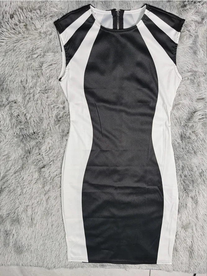 Colorblock Sleeveless Mini Dress