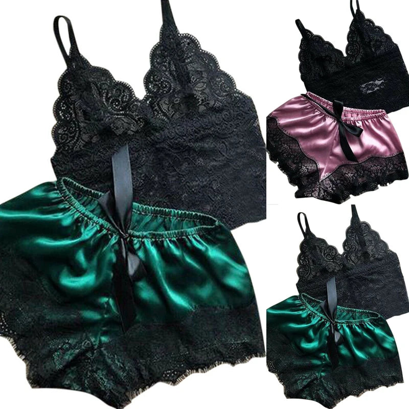 Lace Babydoll Pajama Set