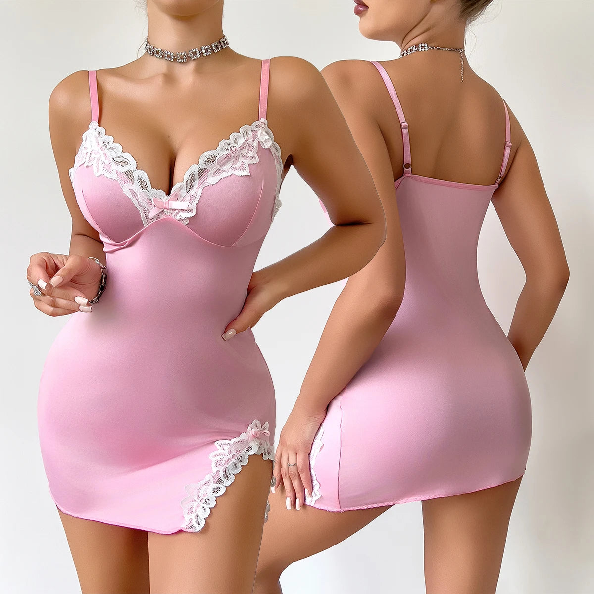 Lace Deep-V Sleep Dress