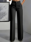 High Waist Draped Wide-Leg Trousers