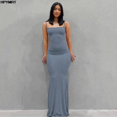 Satin Backless Maxi Dress