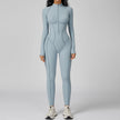 Long Sleeve Zipper Yoga Bodysuit One-Piece Tracksuit