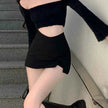 High Waist Slit A-Line Mini Skirt