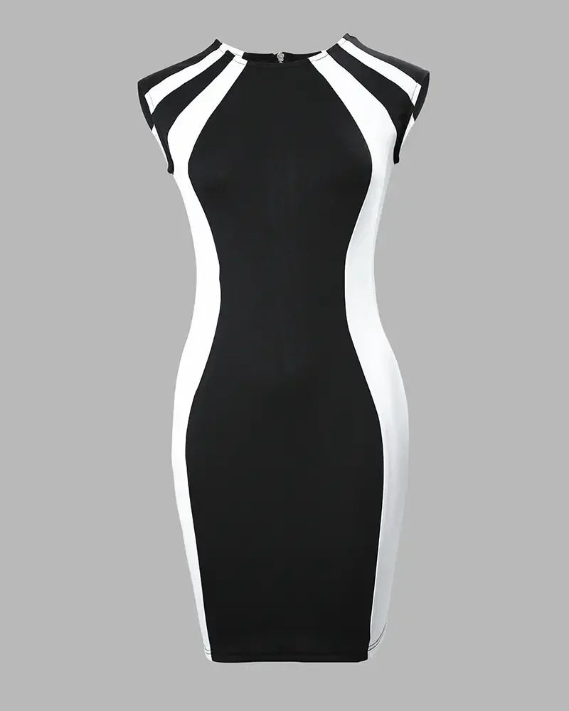 Colorblock Sleeveless Mini Dress