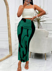 Zebra Print Pleated Midi Skirt