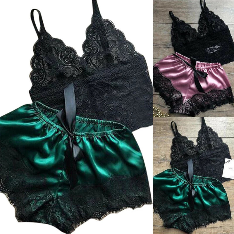 Lace Babydoll Pajama Set