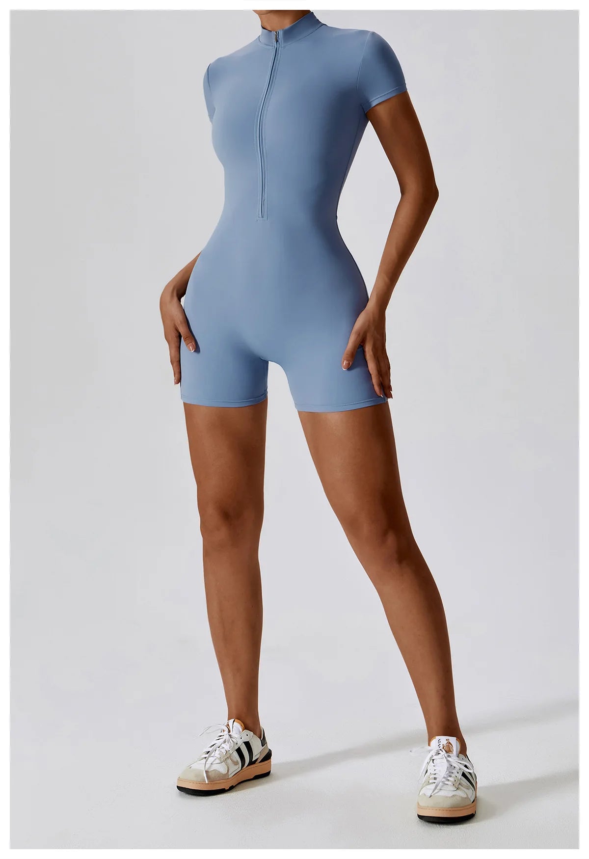 Push-Up Zipper Yoga Bodysuit Dance & Gym Jumpsuit