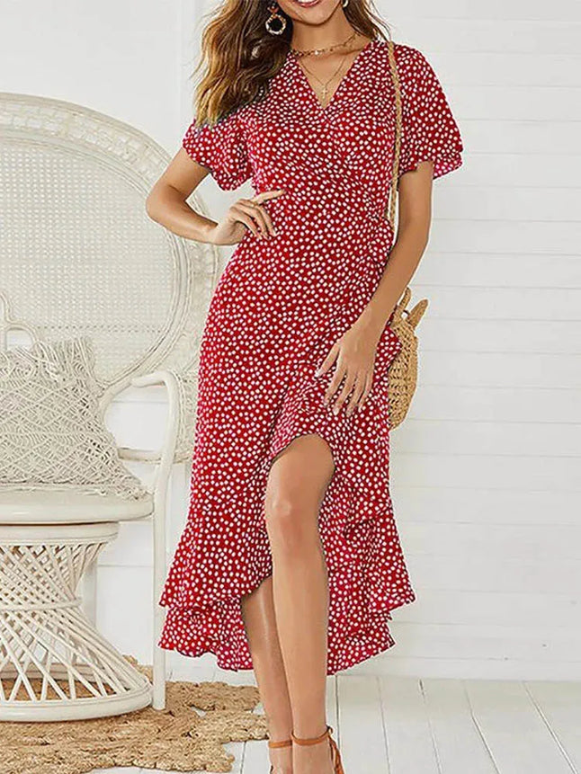 Floral Boho Chiffon Maxi Dress