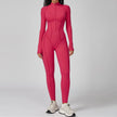 Long Sleeve Zipper Yoga Bodysuit One-Piece Tracksuit