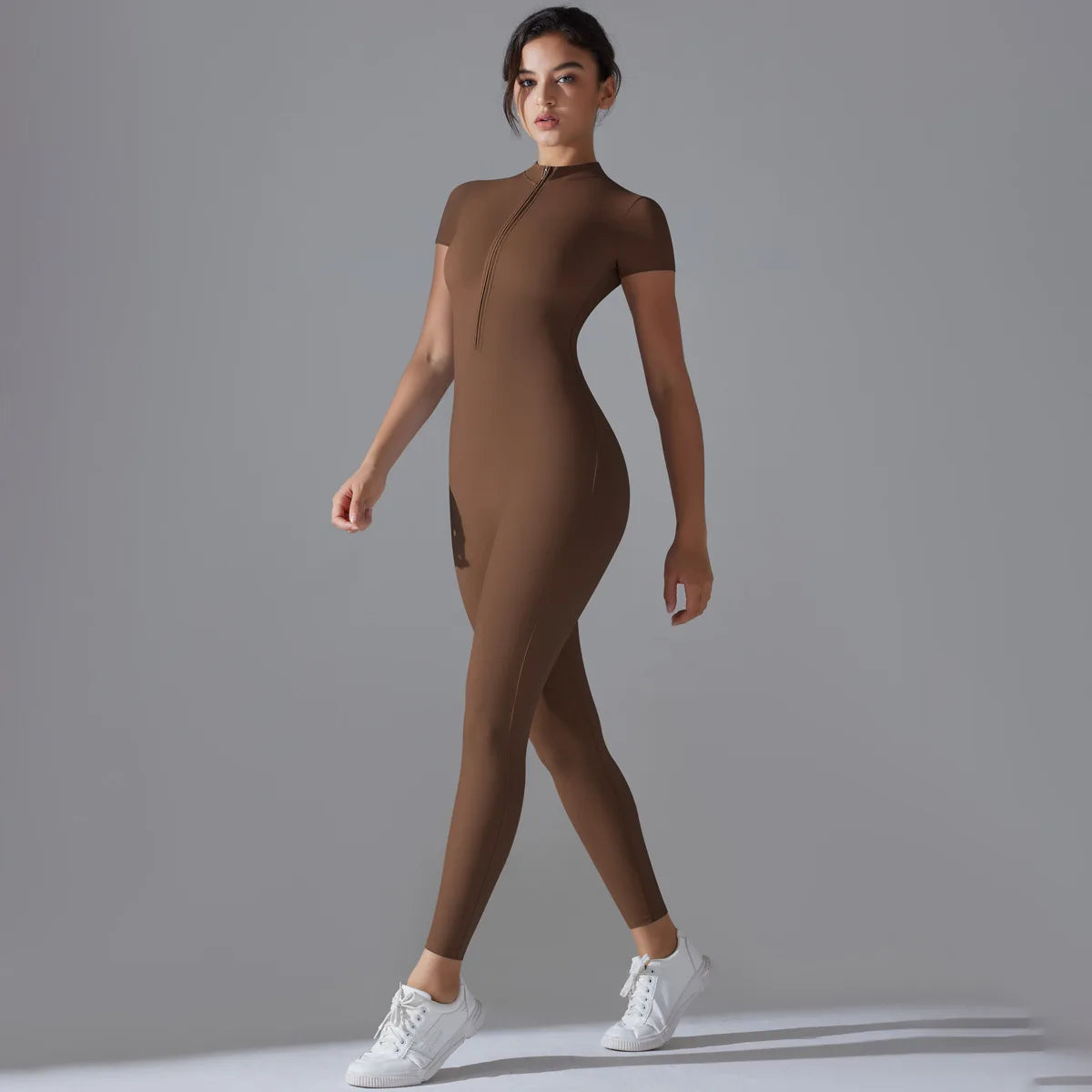 Quick-Dry Naked-Feel Zipper Yoga Jumpsuit