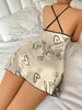 Heart Letter Print Spaghetti Strap Sleepwear