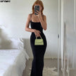 Satin Backless Maxi Dress