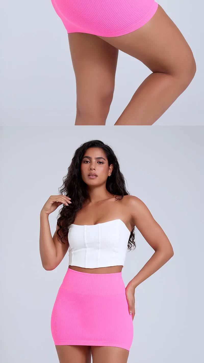 High Waist Knit Mini Skirt
