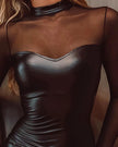 Mesh Pleated Bodycon Dress