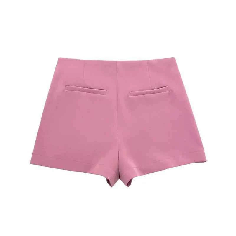 Asymmetric High Waist Mini Skort