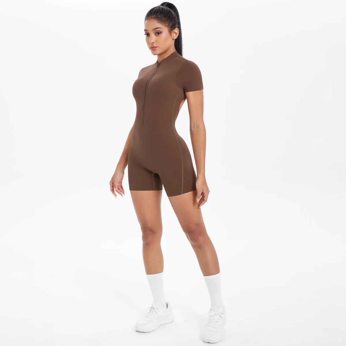Backless Hollow-Out Push-Up Zipper Yoga Jumpsuit