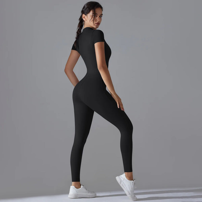 Quick-Dry Naked-Feel Zipper Yoga Jumpsuit