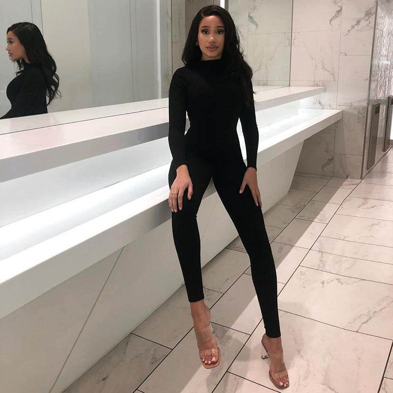 Long Sleeve Bodycon Sport Fitness Jumpsuit Romper