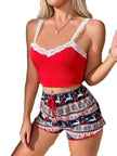 Lace V-Neck Cami Pajama Set