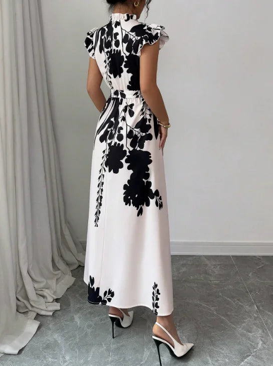 Classic Black & White Work Dress