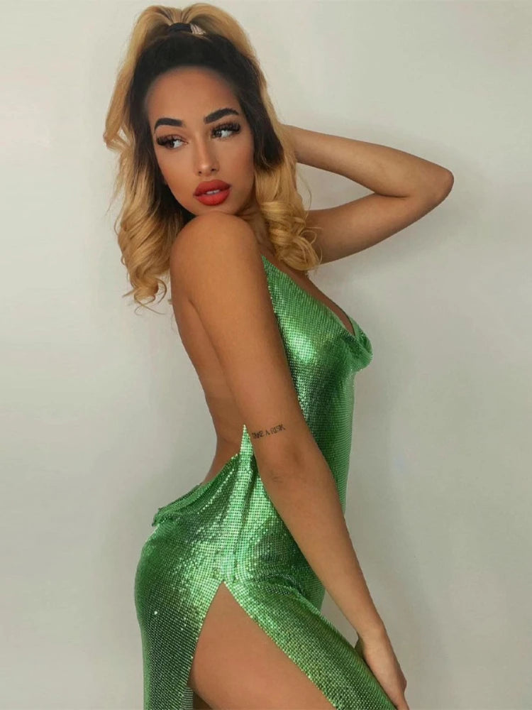 Sequin Halter Party Mini Dress II