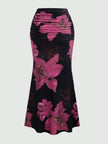 Zebra Print Pleated Midi Skirt
