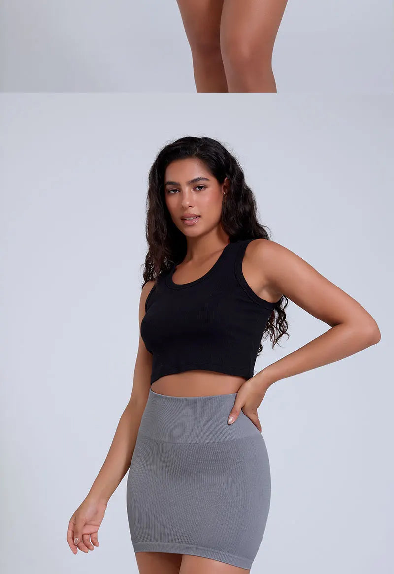 High Waist Knit Mini Skirt
