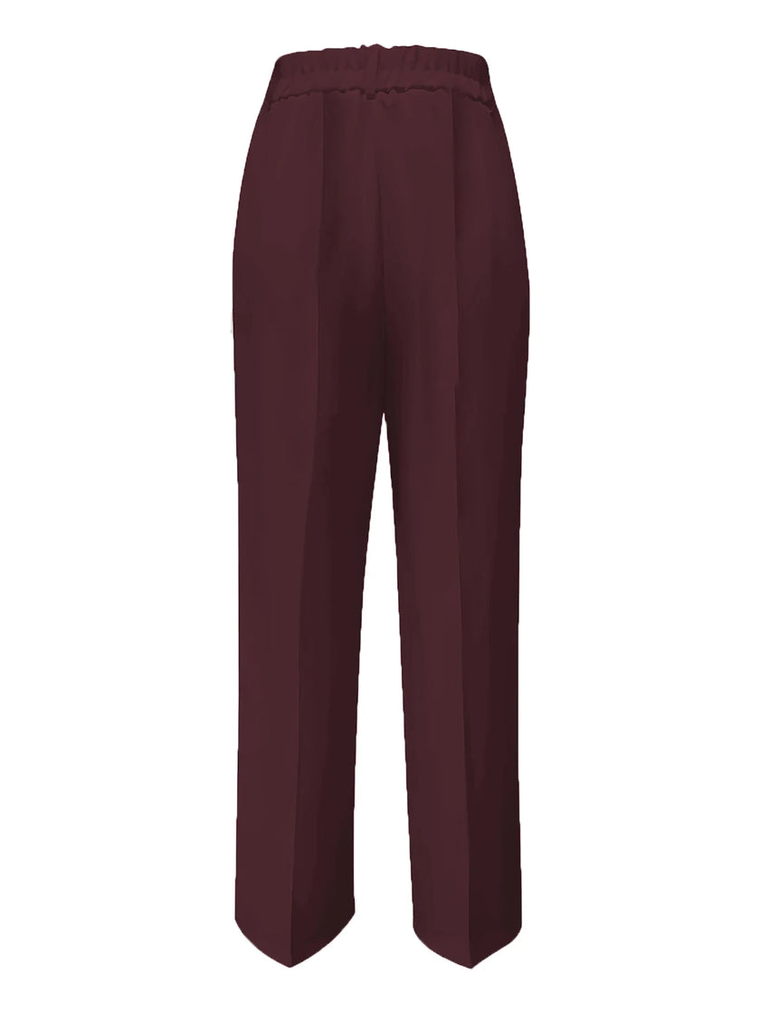 High Waist Draped Wide-Leg Trousers