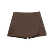 Asymmetric High Waist Mini Skort