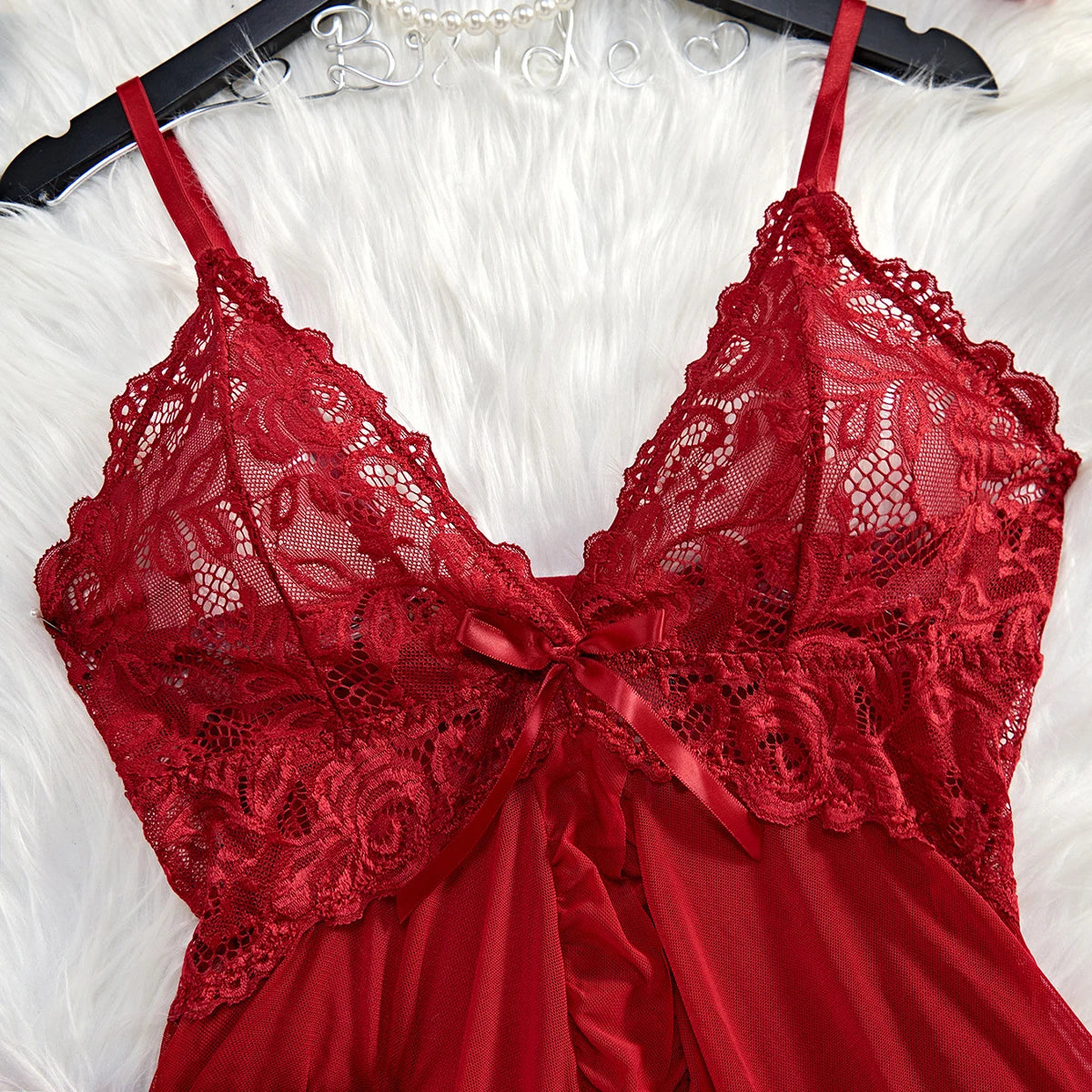 Sheer Lace Lingerie & Panty Set