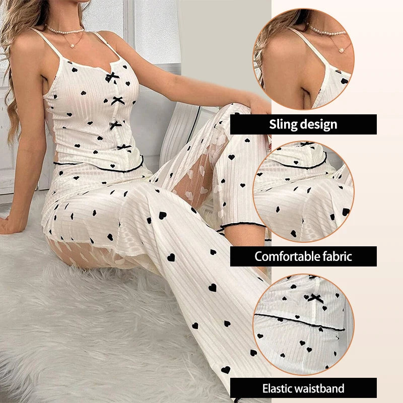 Mesh Lace Strap Pajama Set II