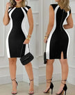 Colorblock Sleeveless Mini Dress