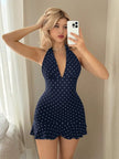 Backless Halter Mini Dress