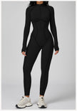 Long Sleeve Zipper Yoga Bodysuit One-Piece Tracksuit