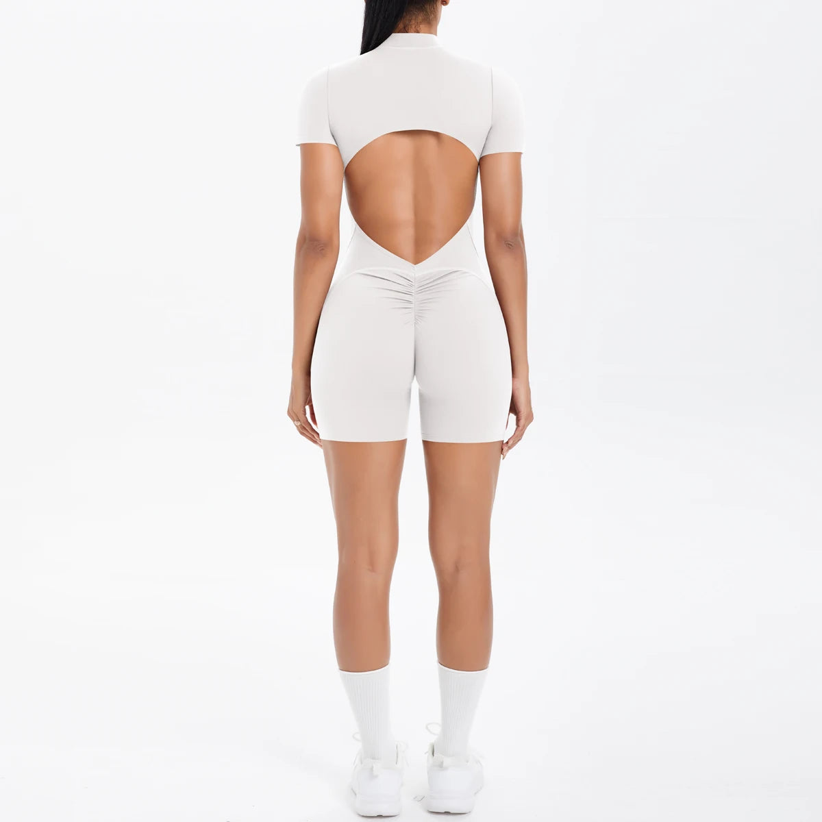 Backless Hollow-Out Push-Up Zipper Yoga Jumpsuit