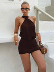 Lace Up Backless Bodycon Mini Dress