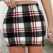 Plus Size Plaid Pencil Mini Skirt