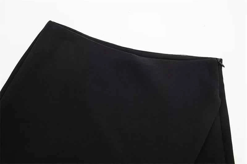 Asymmetric High Waist Mini Skort