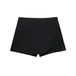 Asymmetric High Waist Mini Skort