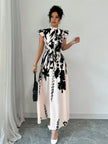 Classic Black & White Work Dress