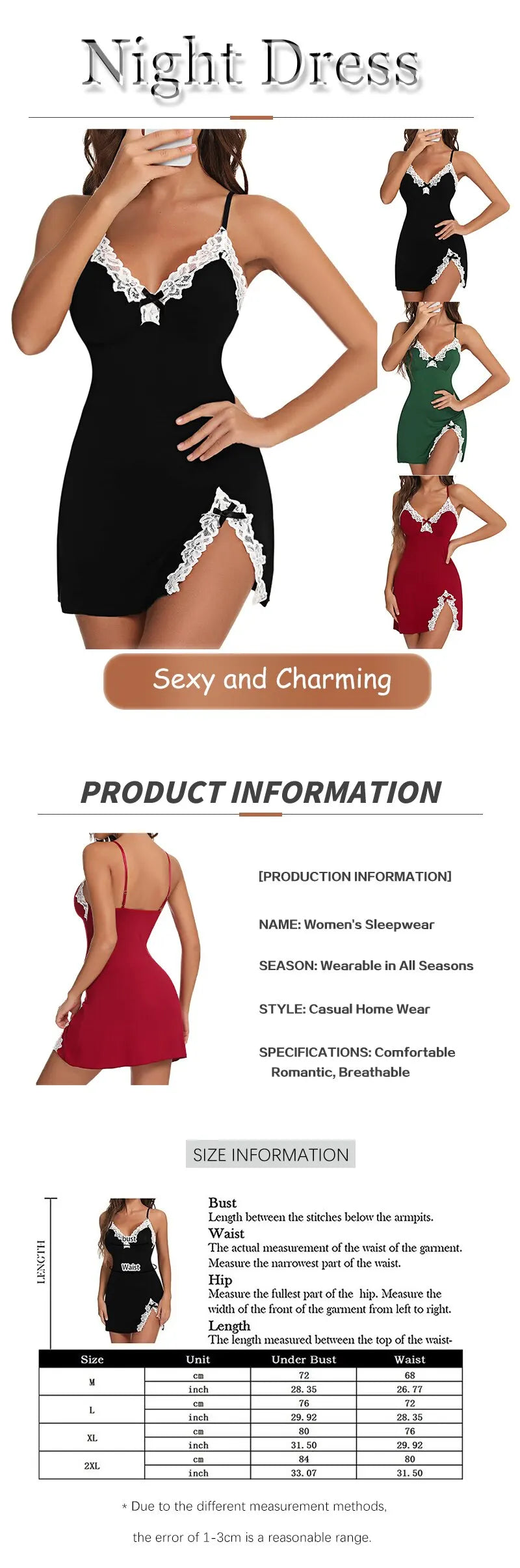Satin V-Neck Nightgown