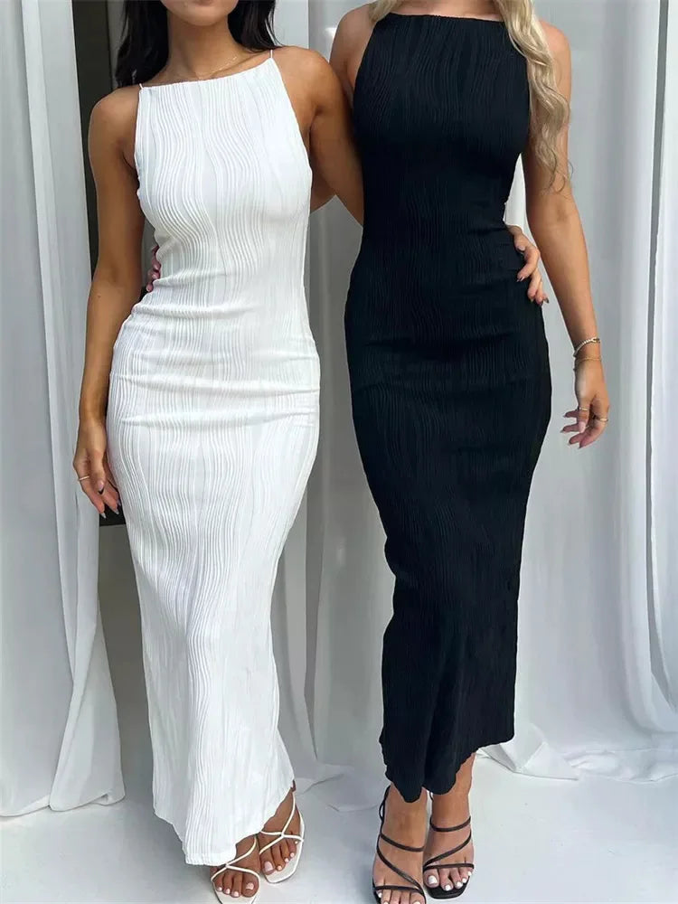 Ruched Back-Split Party Dress