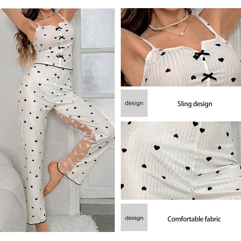 Mesh Lace Strap Pajama Set II