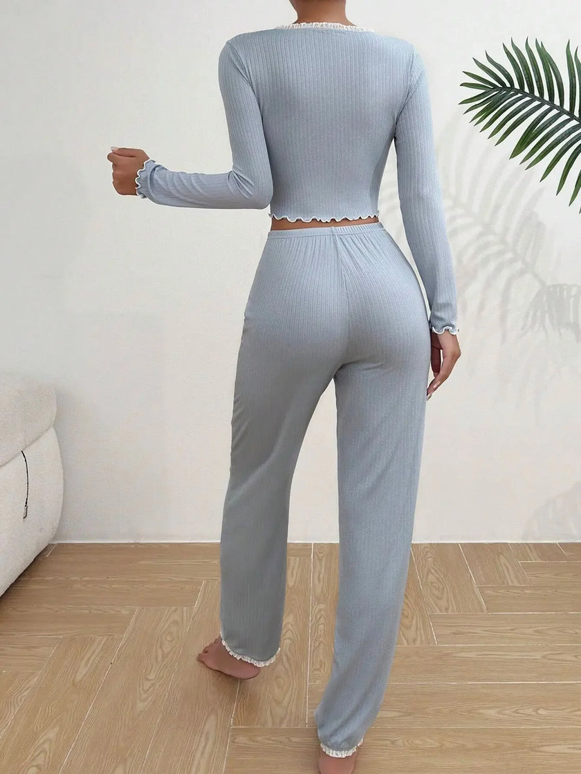 Lace Pajama Set with Trousers