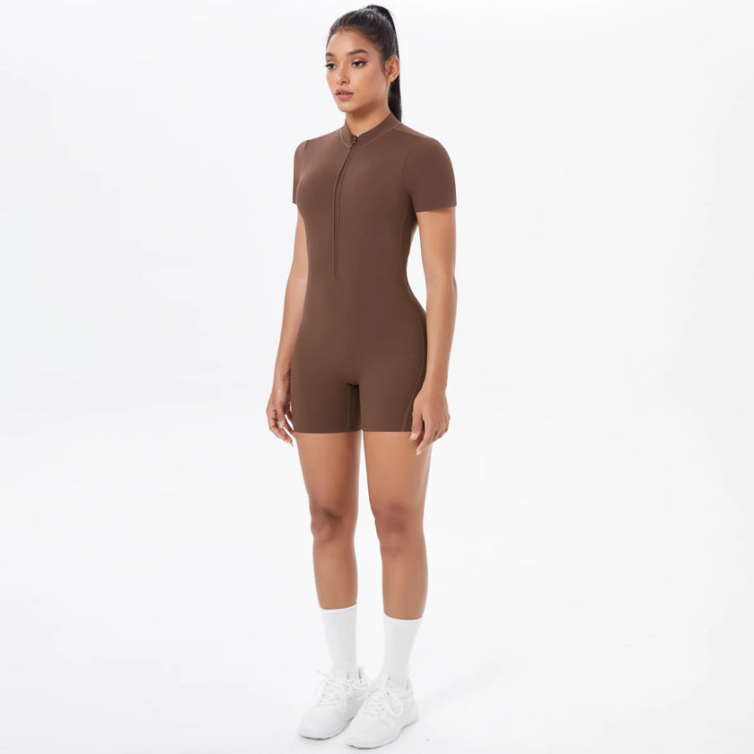Backless Hollow-Out Push-Up Zipper Yoga Jumpsuit