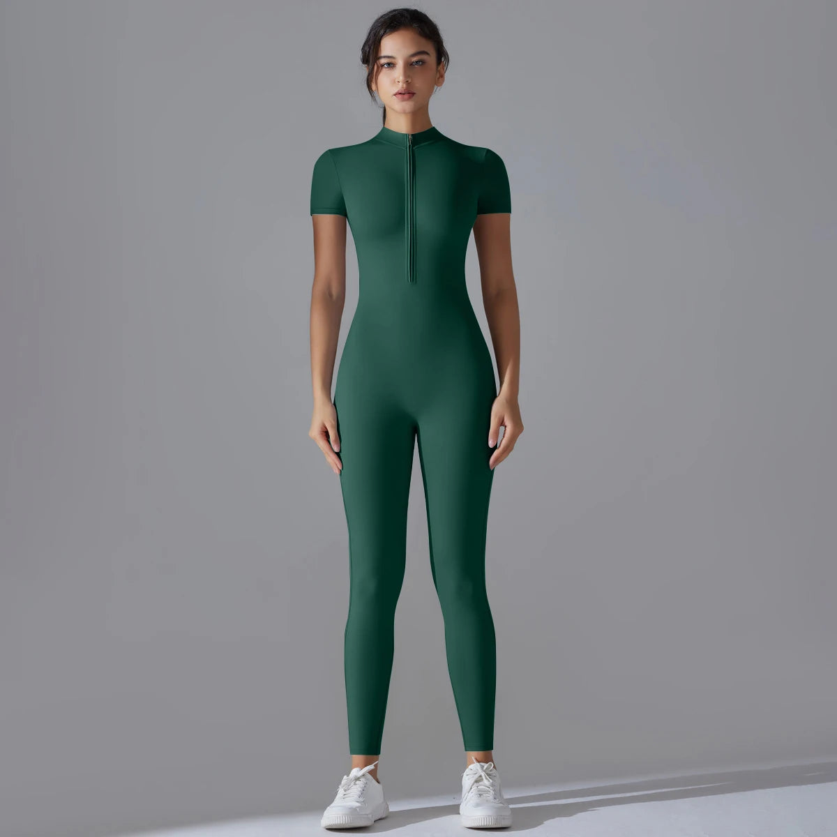 Quick-Dry Naked-Feel Zipper Yoga Jumpsuit