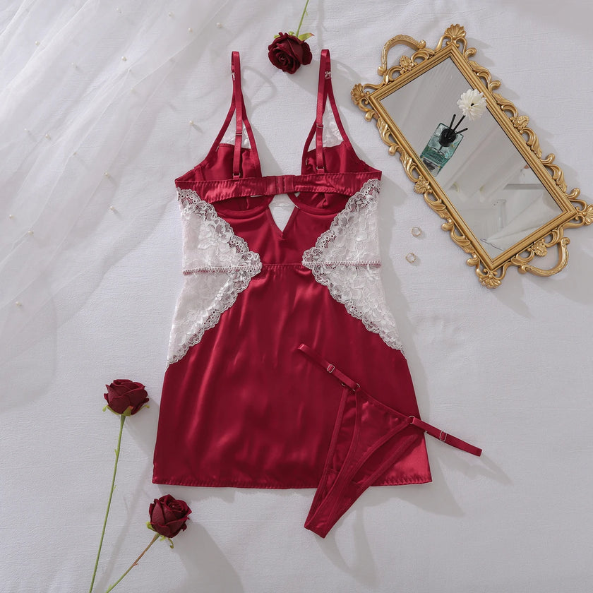 Satin Lace Slip Night Dress