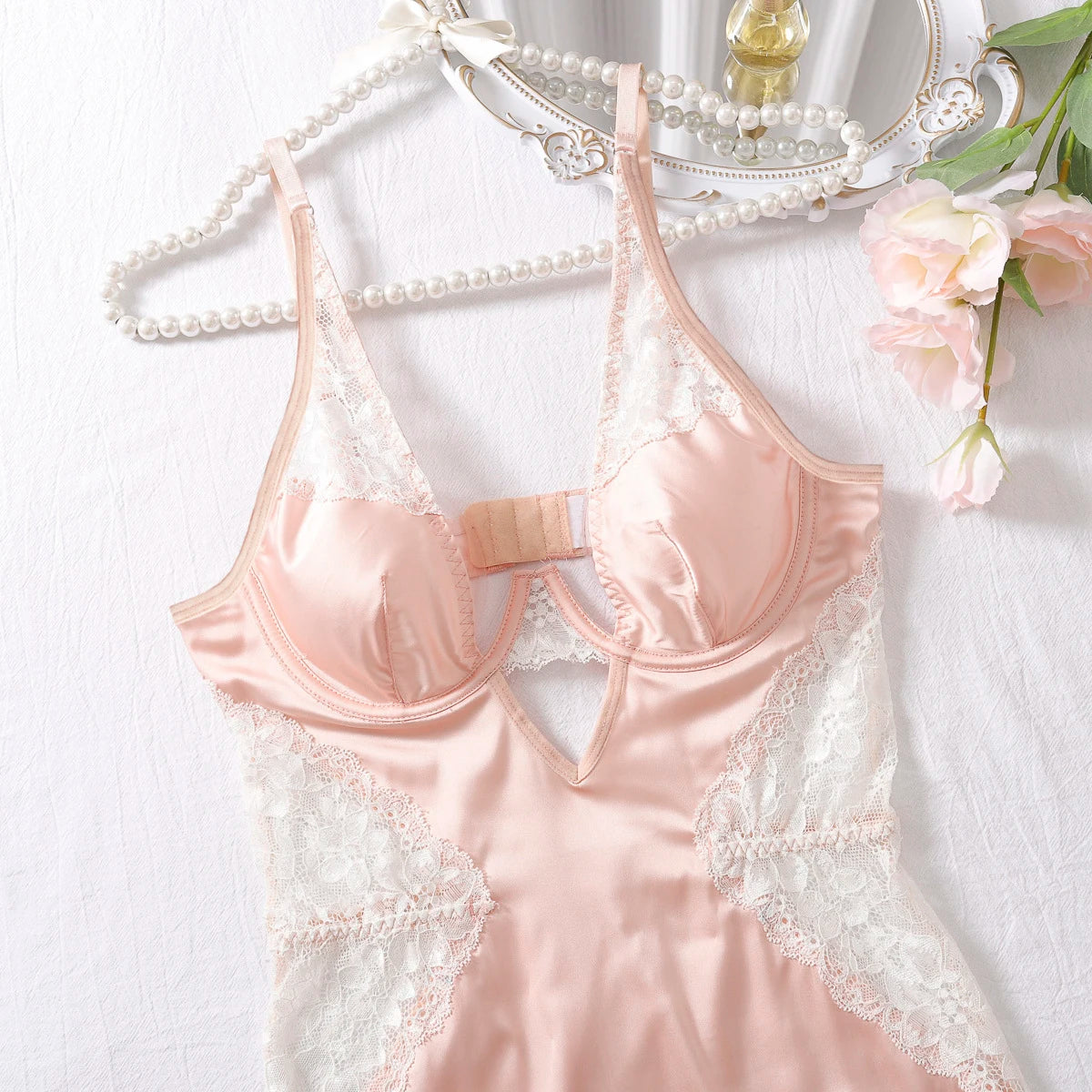 Satin Lace Slip Night Dress