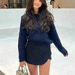 Asymmetric High Waist Mini Skort