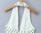 Retro Polka Dot Deep V Halter Mini Dress